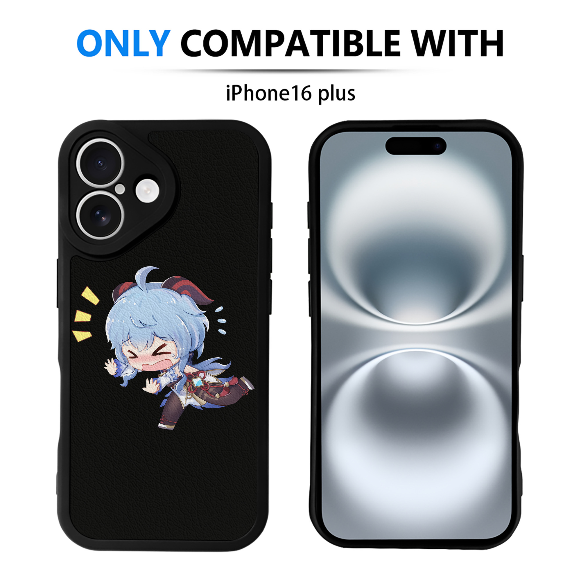 げんし神 甘雨 かんう genshin Ganyu 【iPhone 16シリーズ対応】シリコンスマホケース（レザー調） 材質：シリコン